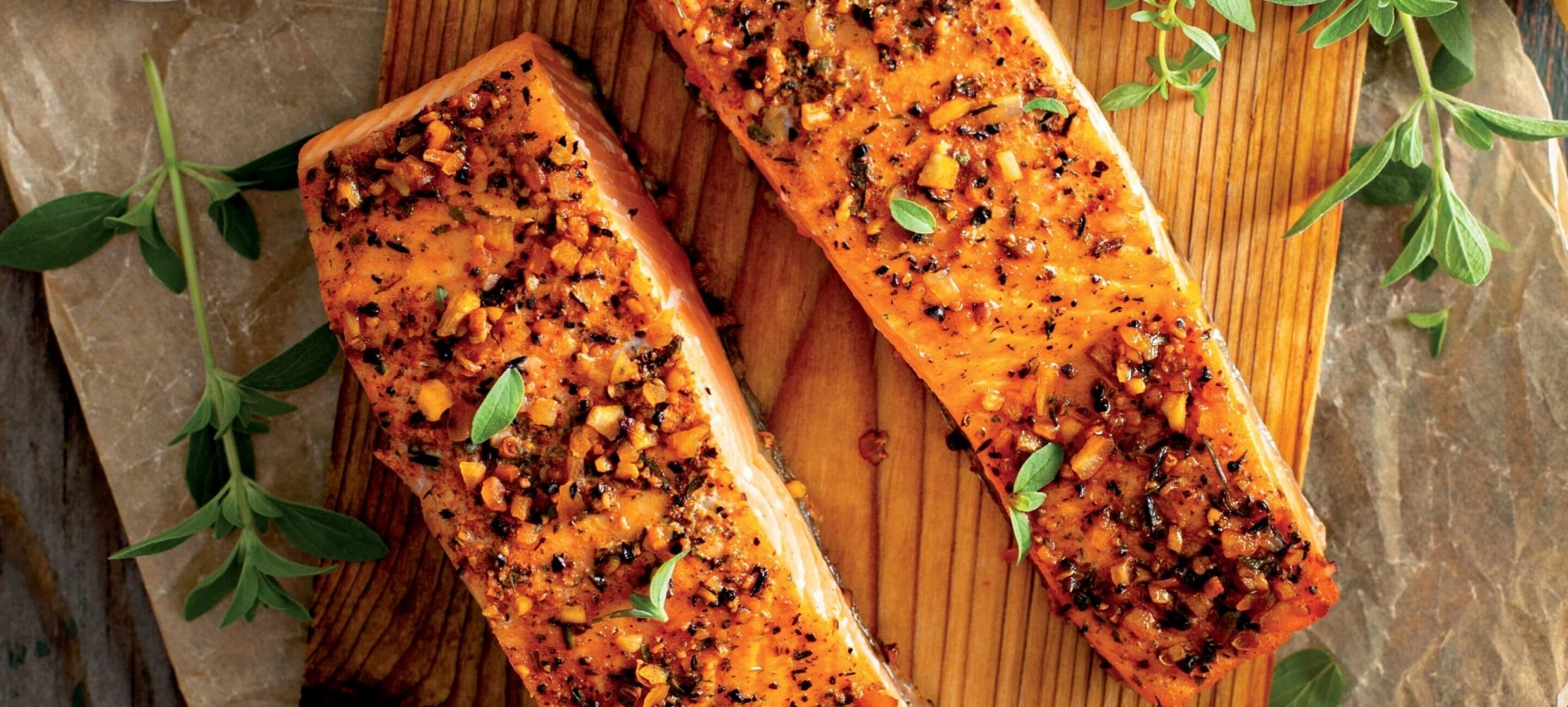 Lemon Cajun-Spiced Salmon with Asparagus & Mushroom