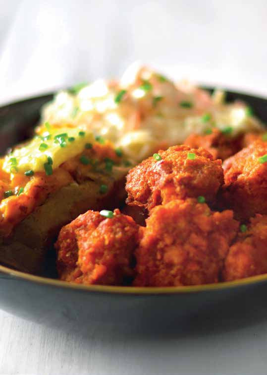 Cauliflower Bites & Baked Sweet Potatoes